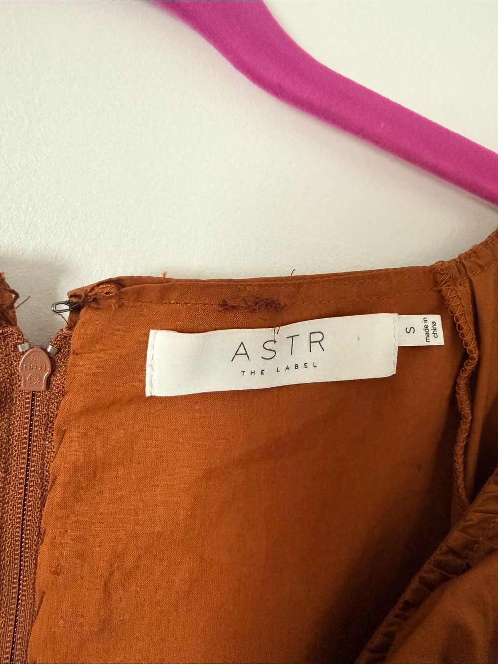 ASTR Rust Ruffle V-Neck Tiered Mini Dress - Picture 2 of 4